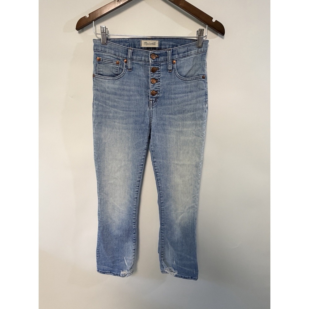 Madewell Womens Cali Demi Bootcut Jeans 26 Blue Denim 28x26 Stretch Preppy Retro
